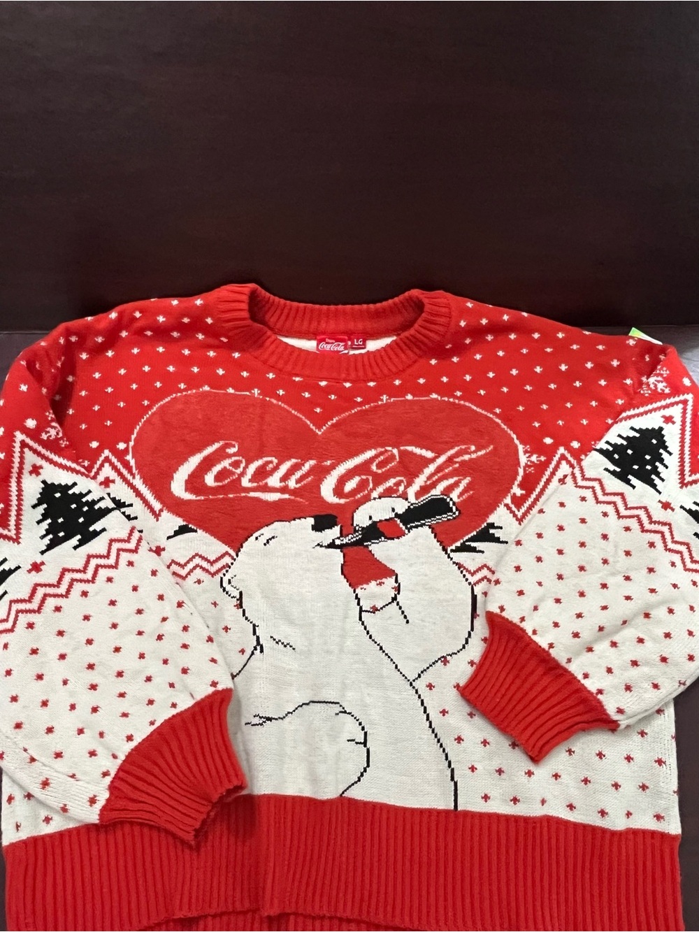 Vintage Coca Cola Red White Polar Bear Holiday Sweater